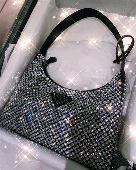 prada silver glitter bag